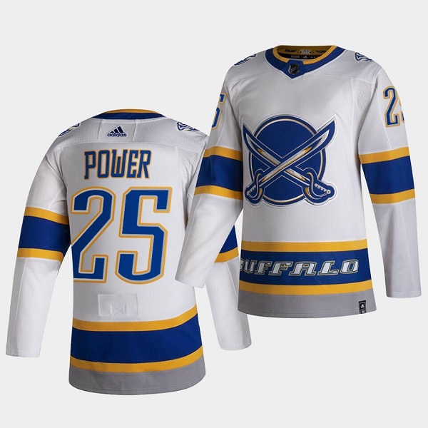 Men's Buffalo Sabres #25 Owen Power White Stitched Jersey Men's Buffalo Sabres #25 Owen Power White Stitched Jersey